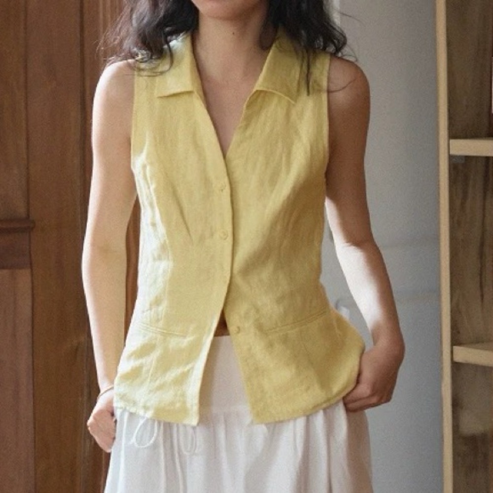 Linen Vest and Shorts Set